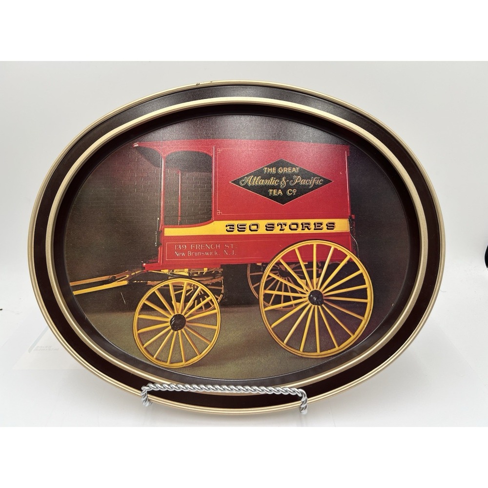 Vintage A&P Great Atlantic Pacific Tea Co Advertising Metal Tray Fabcraft USA